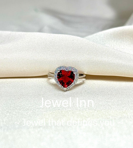 Vermilion heart ring - Jewel Inn